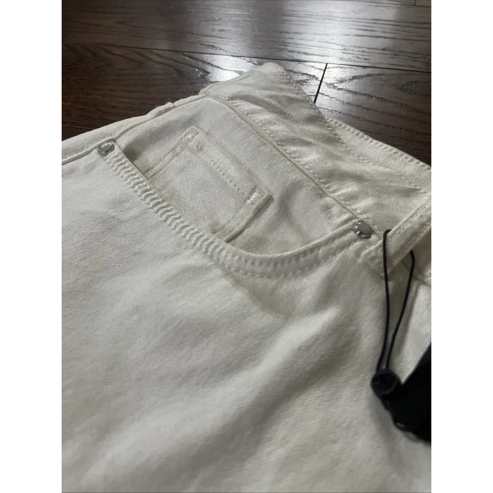 Paige Sasha Pearl White Coating Jeans Women's Size 34 Straight Leg Denim